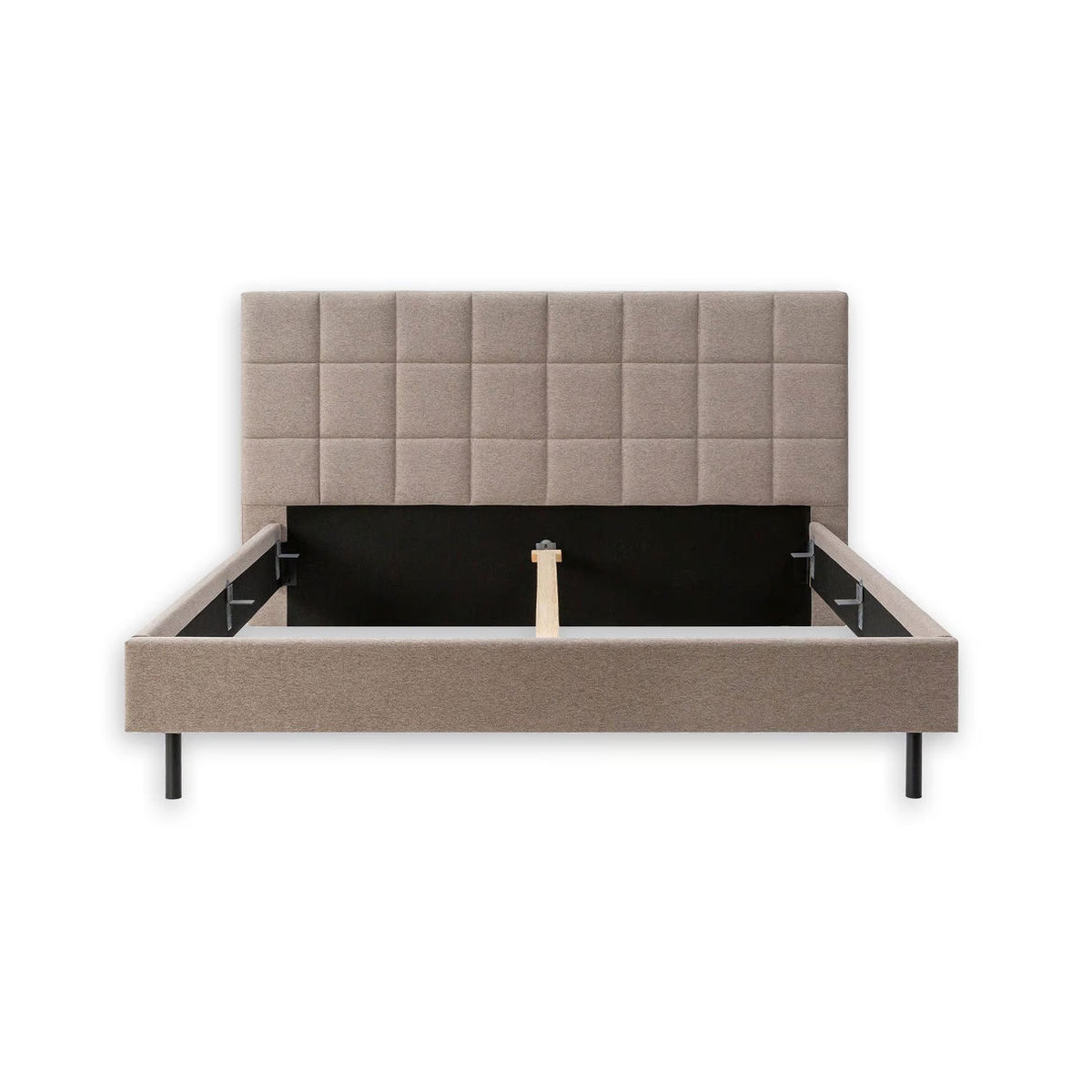 Modernes Nisco Cube Polsterbett aus Stoff in Grau Taupe Meliert B/T/H: 160 x 200 cm - Bild 2