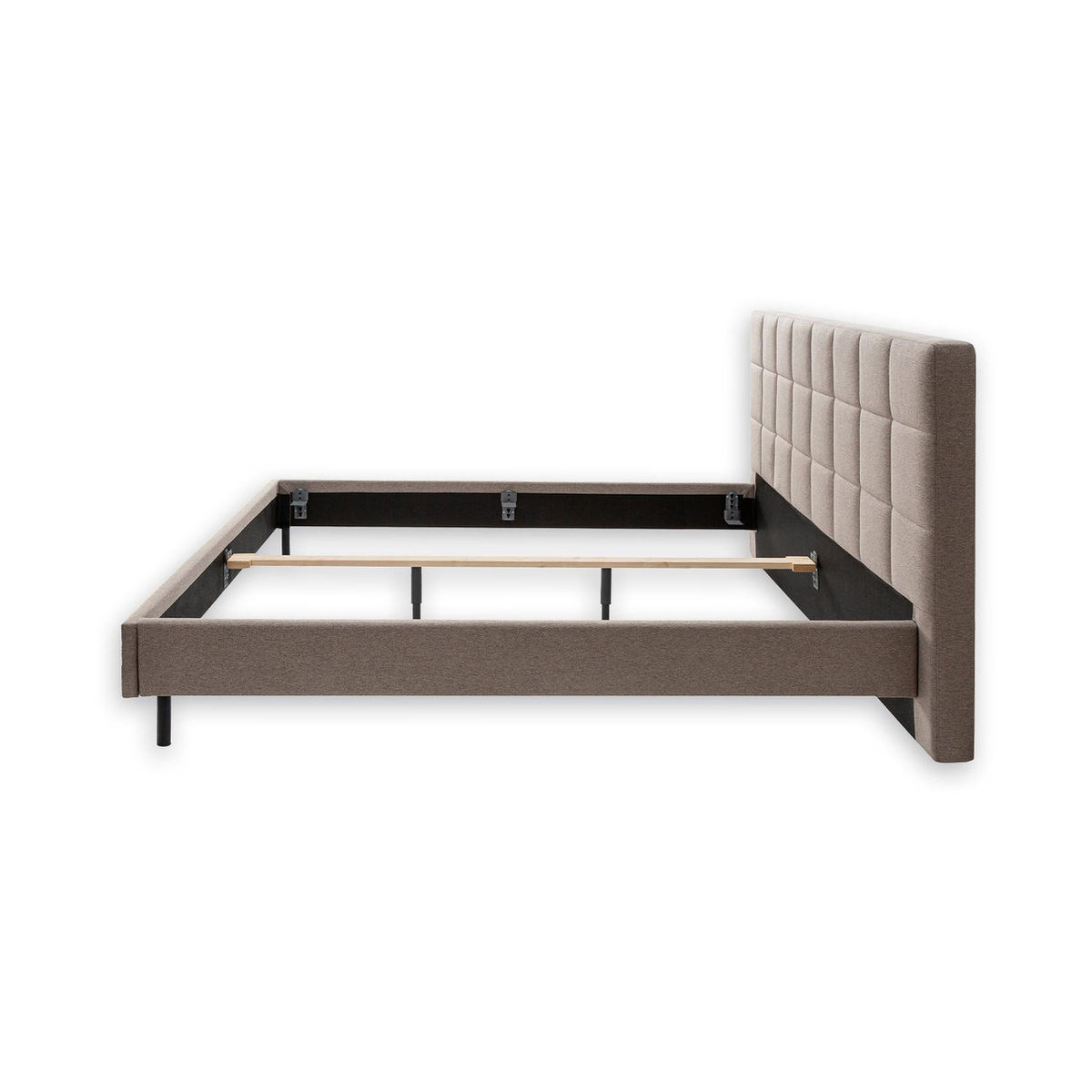Modernes Nisco Cube Polsterbett aus Stoff in Grau Taupe Meliert B/T/H: 160 x 200 cm - Bild 3