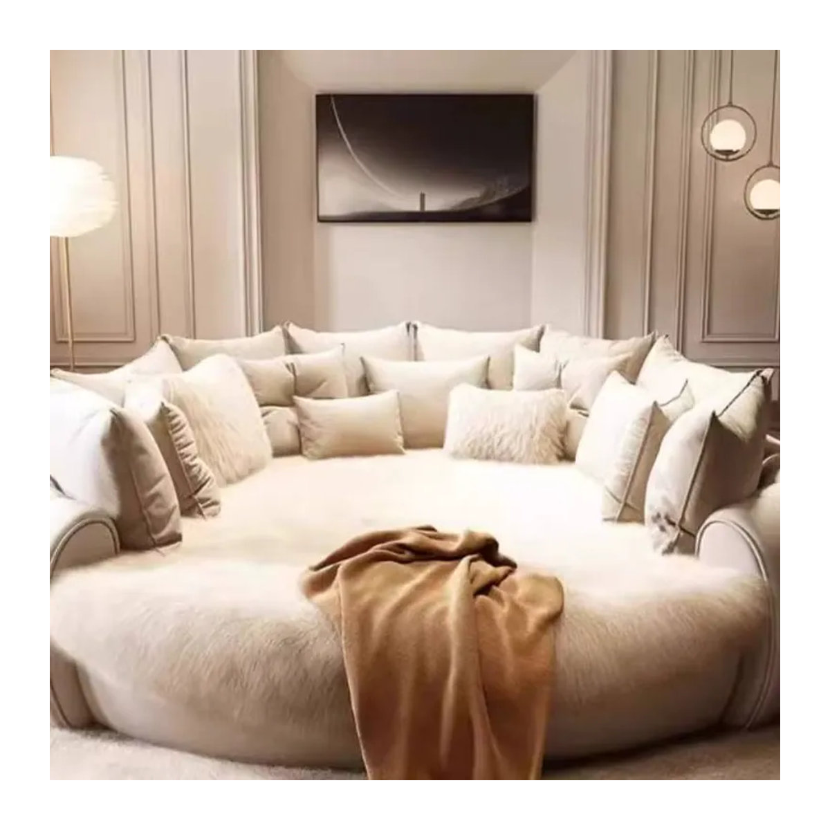 Modernes Polster-Doppelbett von DUTRIEUX in Weiß und Beige - Bild 5