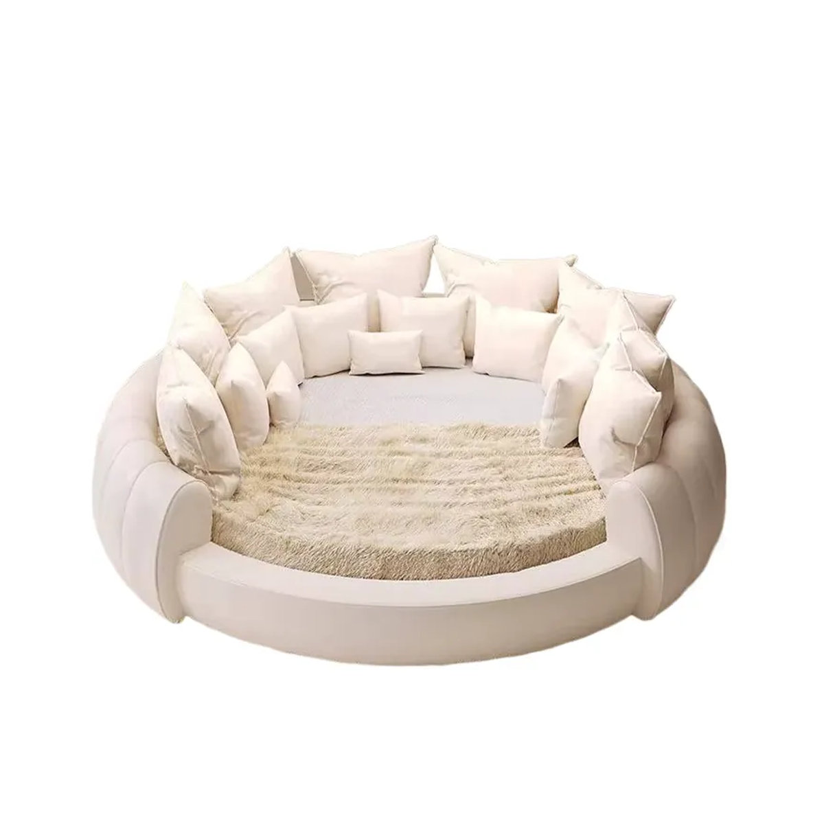 Modernes Polster-Doppelbett von DUTRIEUX in Weiß und Beige - Bild 6