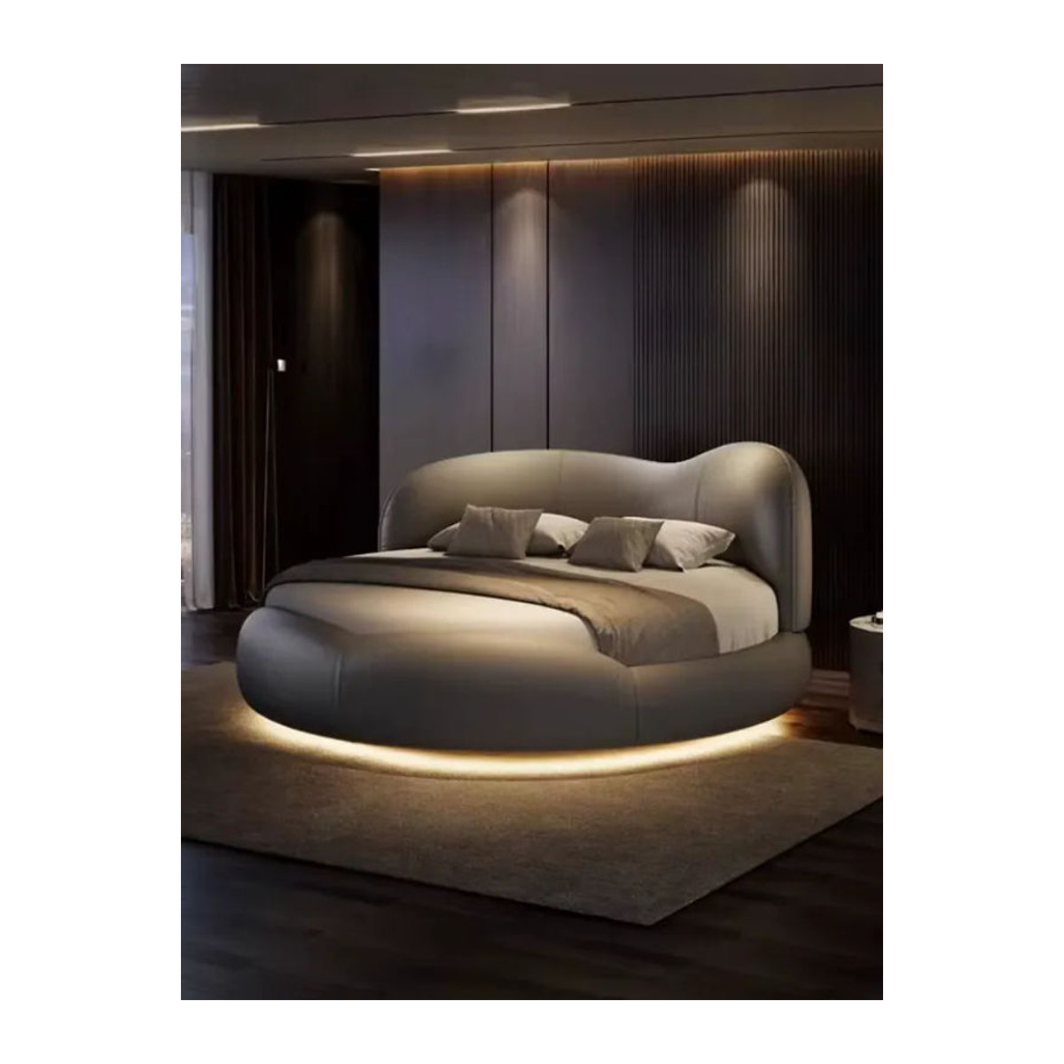 Modernes Polsterbett aus echtem Leder von Camas de Dormitorio in Grau, B/T: 200 x 200 cm - Bild 7