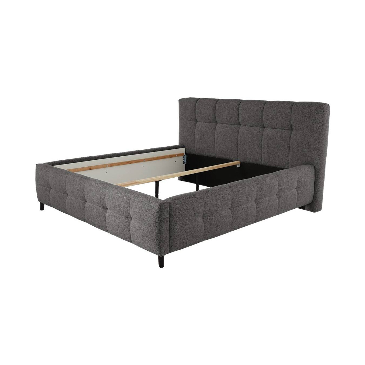 Modernes Polsterbett HARPER JACA in Grau mit Polyesterbezug, B/L: 180 x 200 cm - Bild 2