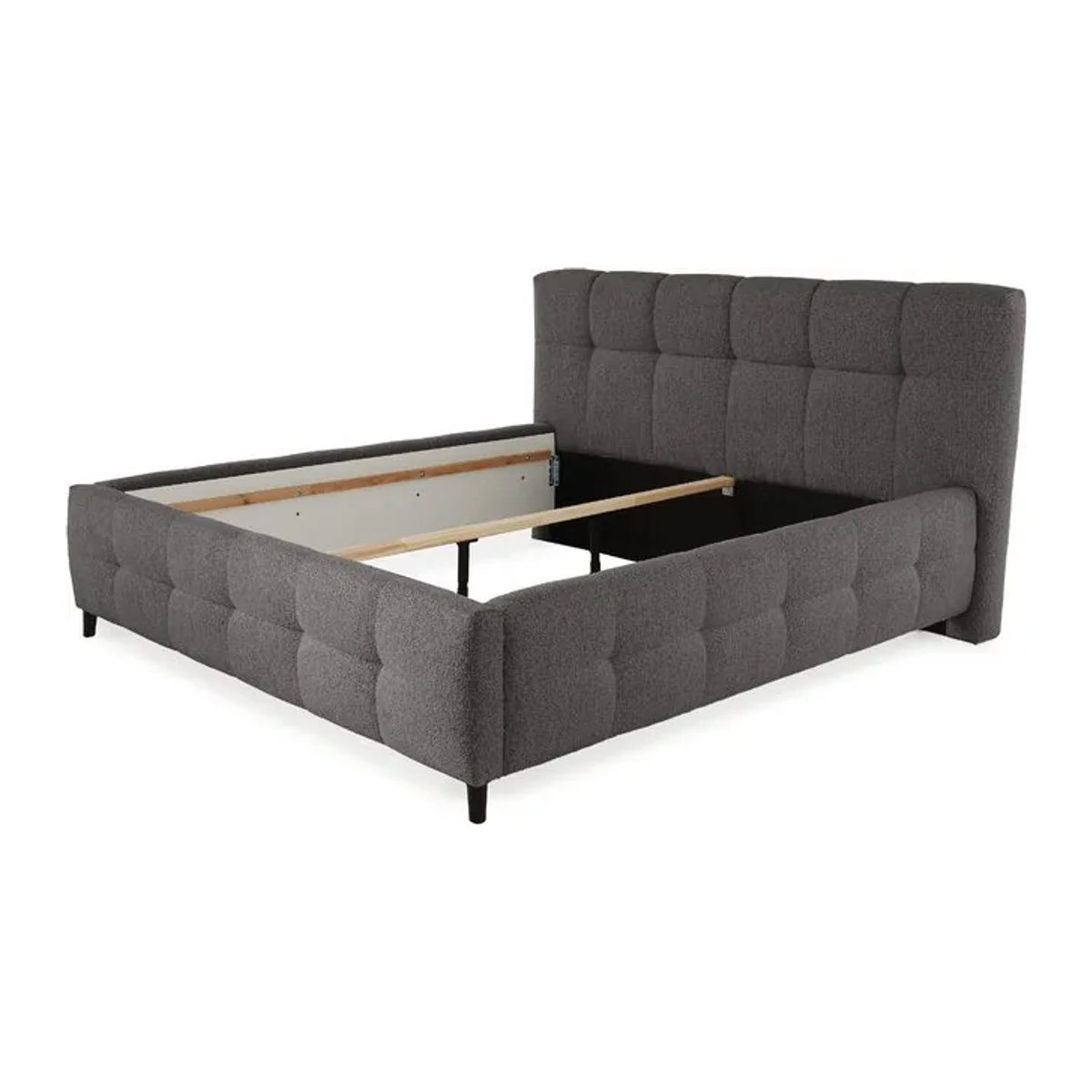Modernes Polsterbett HARPER JACA in Grau mit Polyesterbezug, B/L: 180 x 200 cm - Bild 3