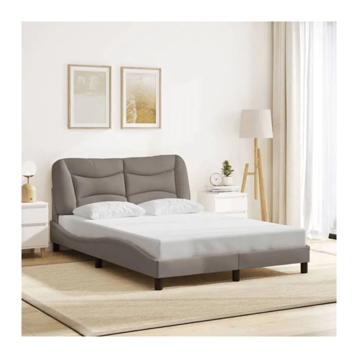 Modernes Polsterbett hvar von VIDAXL in Taupe meliert, Breite: 140 cm, Länge: 200 cm - Bild 1