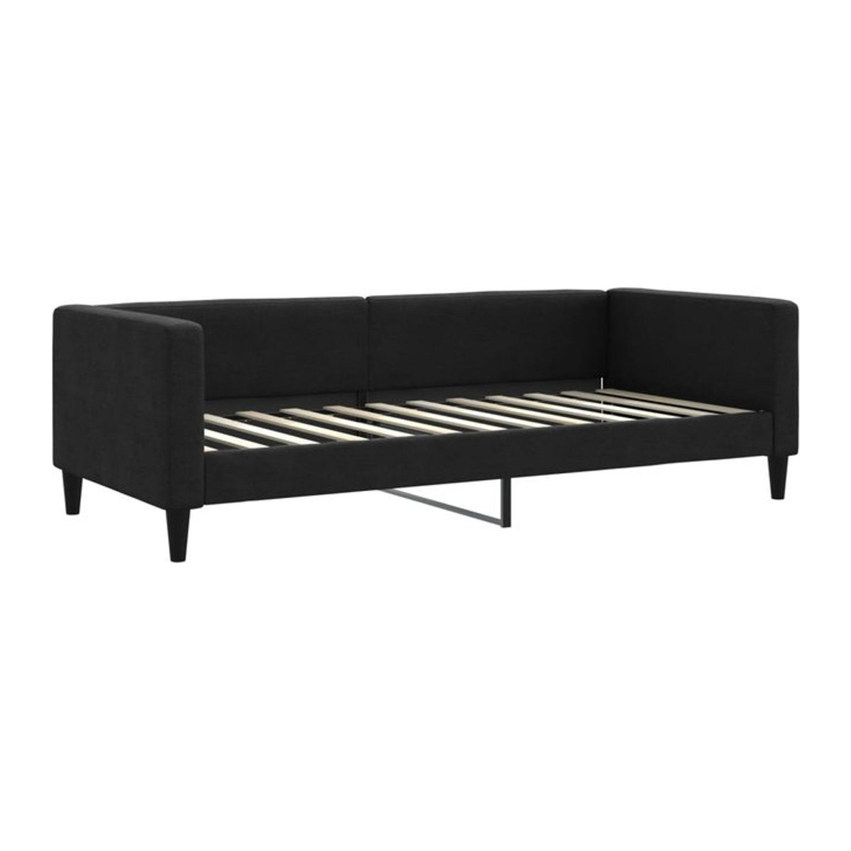 Modernes Polsterbett vidaxl in Schwarz aus Stoff und Holz mit B/T: 90 x 200 cm - Bild 1
