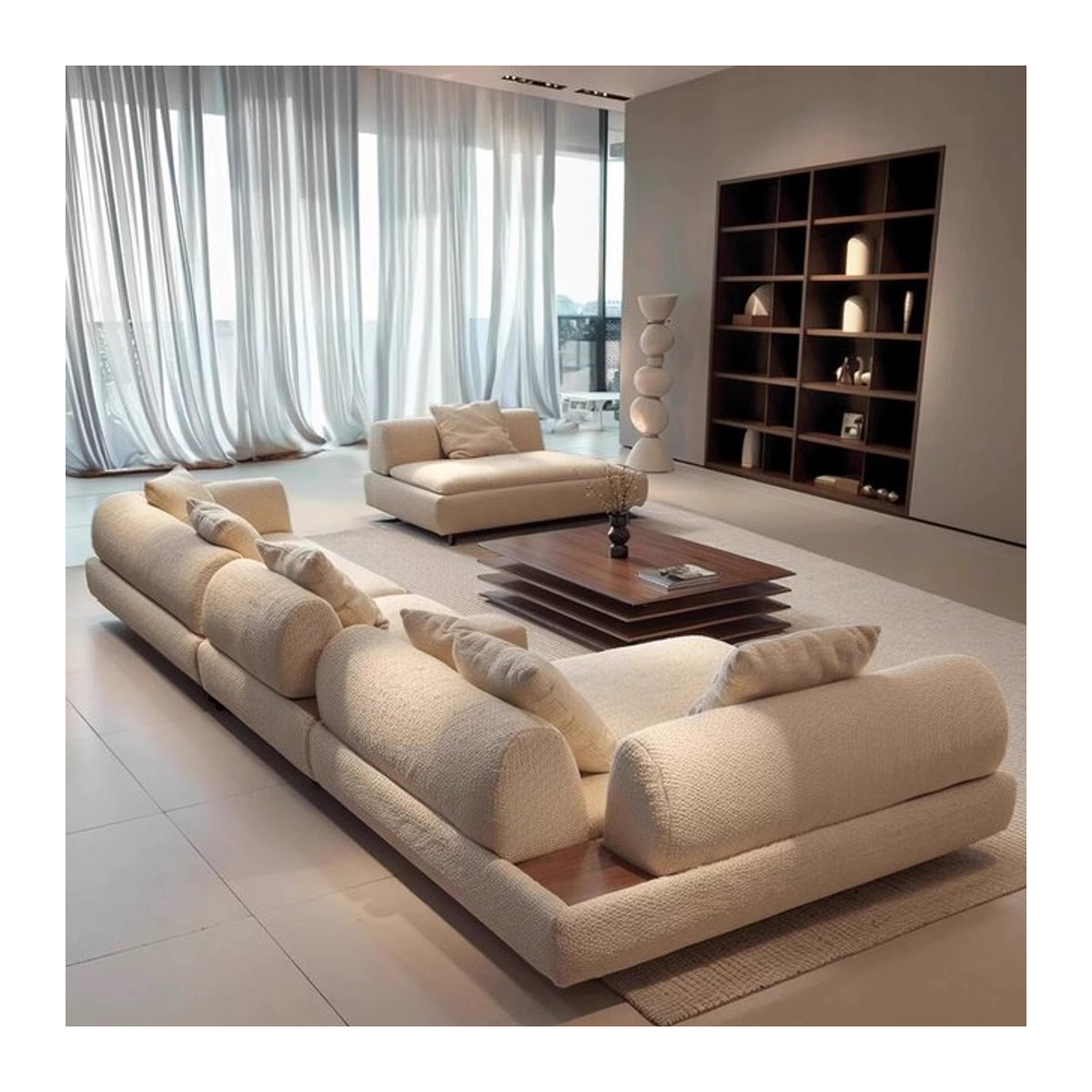 Modernes Polstersofa von Hoom in Creme für dein Wohnzimmer oder den Balkon - Bild 1