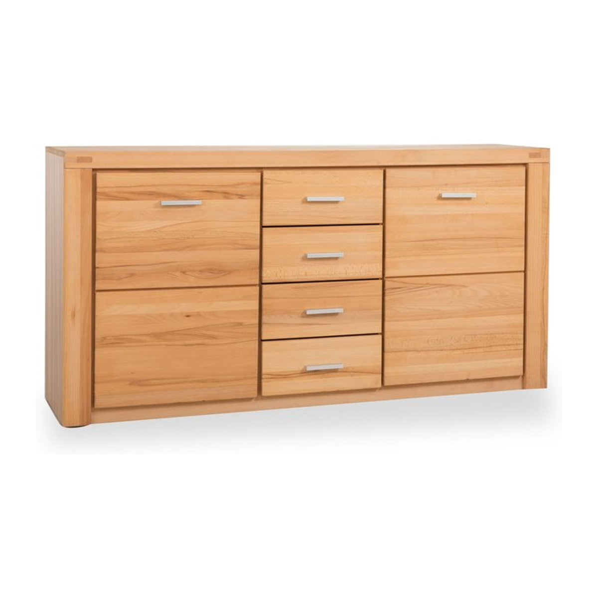 Modernes Sideboard Ela aus Massivholz in Buche Natur und Beige - Bild 1