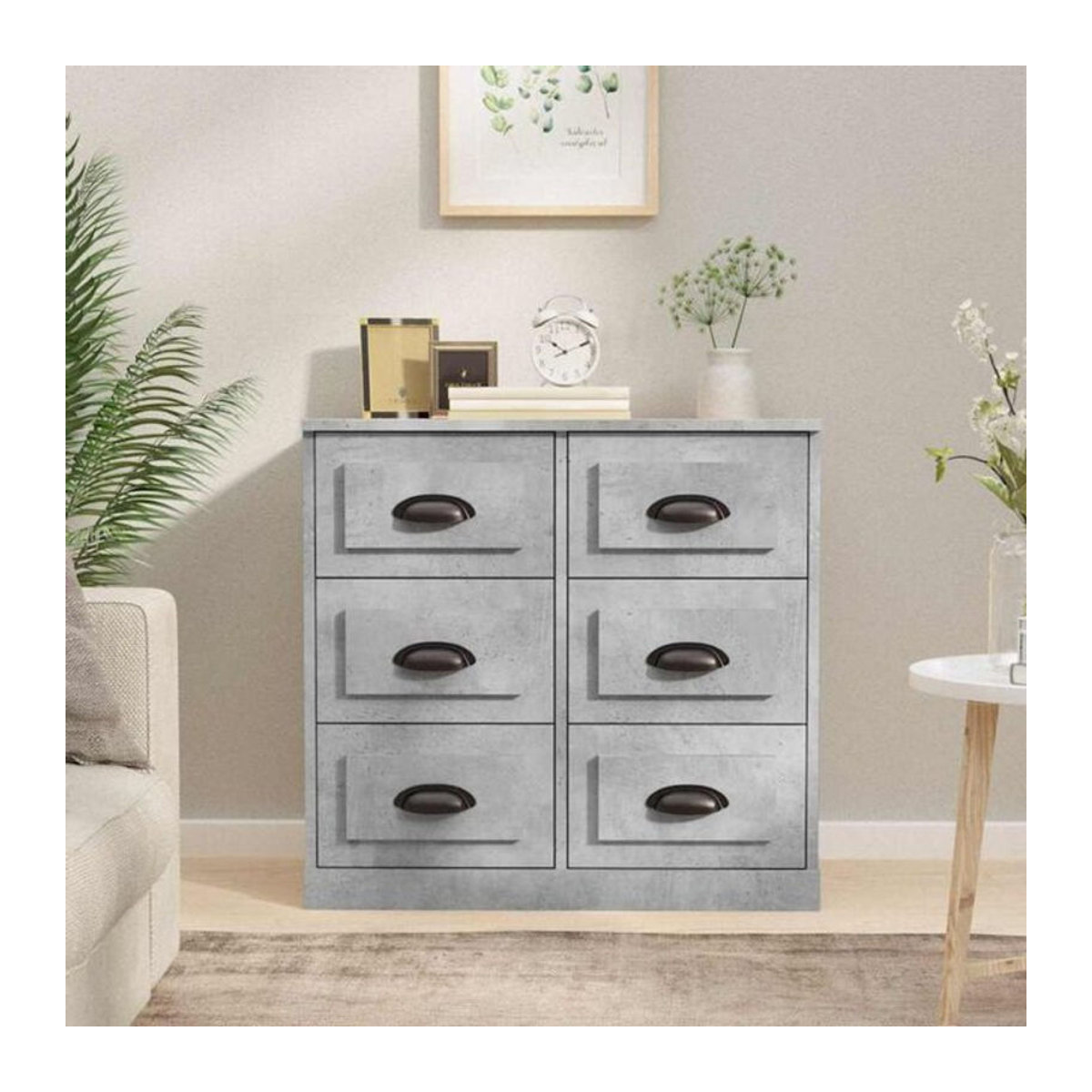 Modernes Sideboard Vidaxl aus Holzwerkstoff in Grau, B/T/H: 70 x 35,5 x 67,5 cm - Bild 1