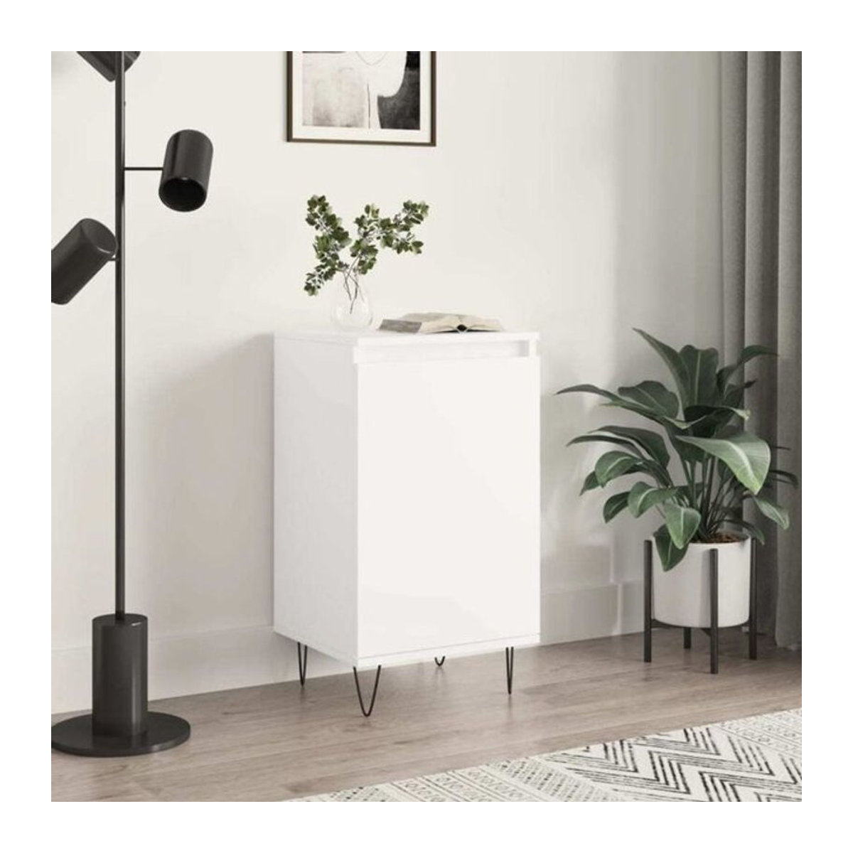 Modernes Sideboard Vidaxl in Weiß aus Holzwerkstoff und Metall, B/T/H: 40 x 35 x 70 cm - Bild 1