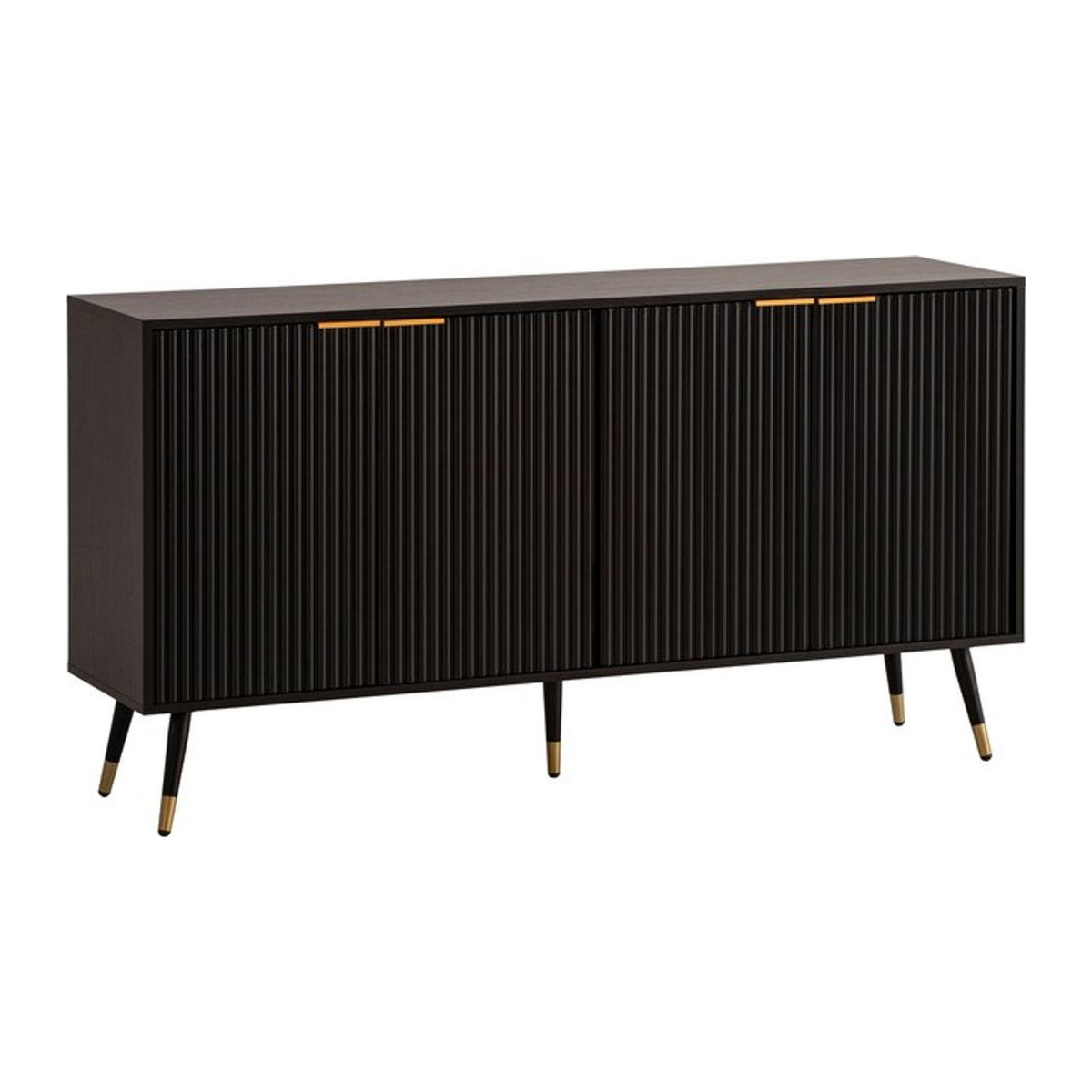 Modernes Sideboard Wohnling in Schwarz aus Holzwerkstoff und Metall B/H/T: 150 x 81 x 39 cm - Bild 1