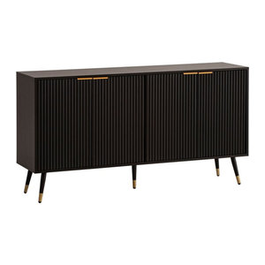 Modernes Sideboard Wohnling in Schwarz aus Holzwerkstoff und Metall B/H/T: 150 x 81 x 39 cm