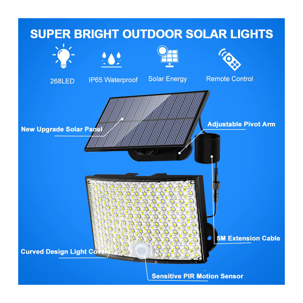 Modernes Solar-Außenstrahler Set mit LED und Bewegungsmelder in Schwarz - Bild 5