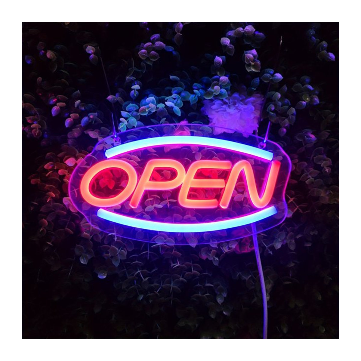 Modernes USB LED Neon Offen Schild in Bunt für Bars, Cafés und Geschäfte - Bild 1