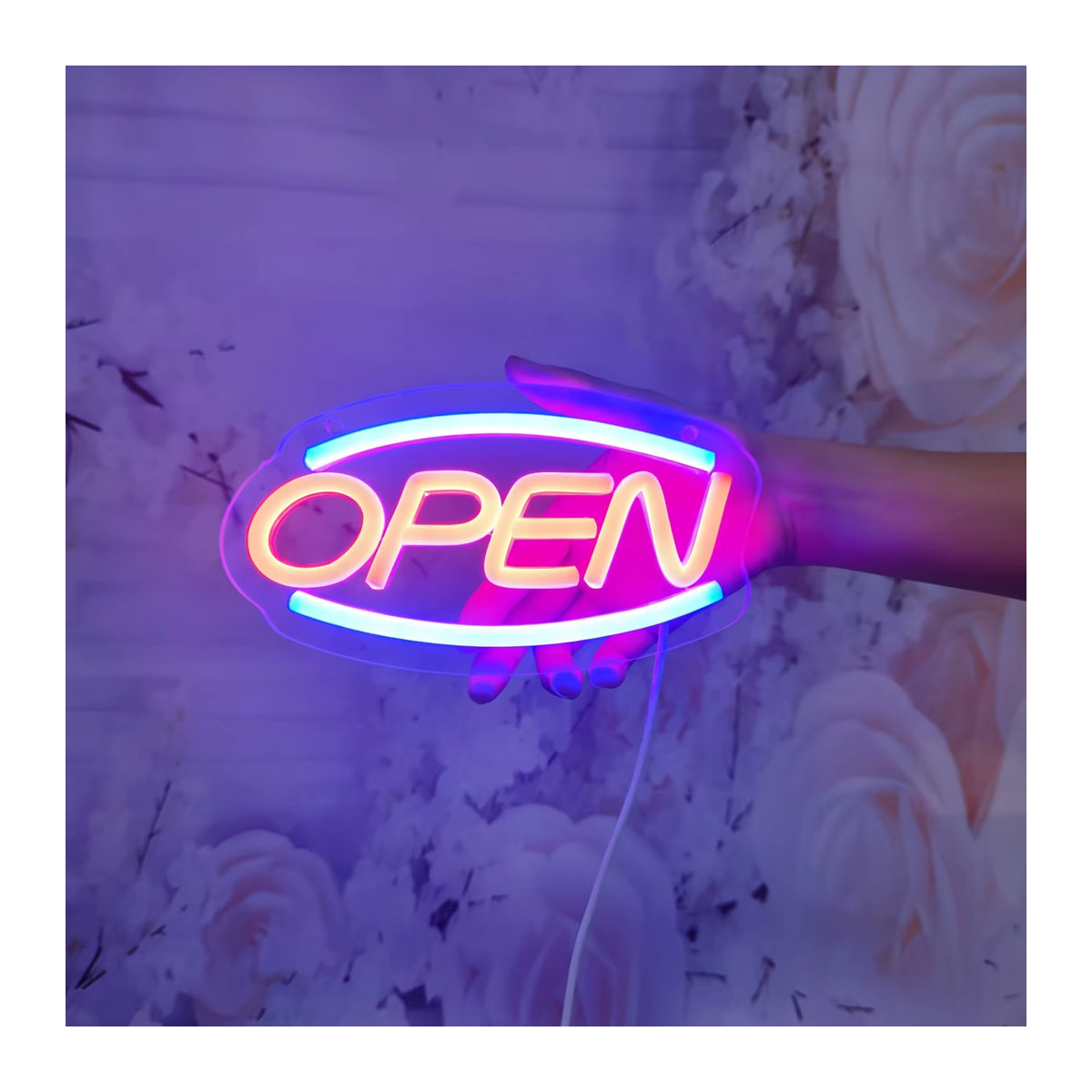 Modernes USB LED Neon Offen Schild in Bunt für Bars, Cafés und Geschäfte - Bild 2