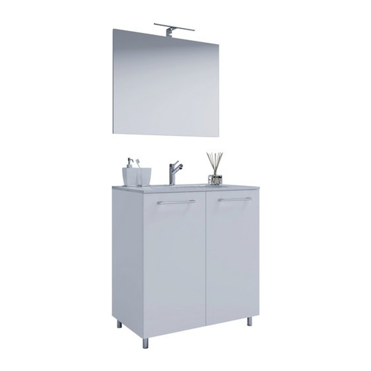 Modernes VCM Badmöbel-Set Gilos in Weiß, freistehend, B/H/T: 60 x 86 x 46 cm - Bild 1