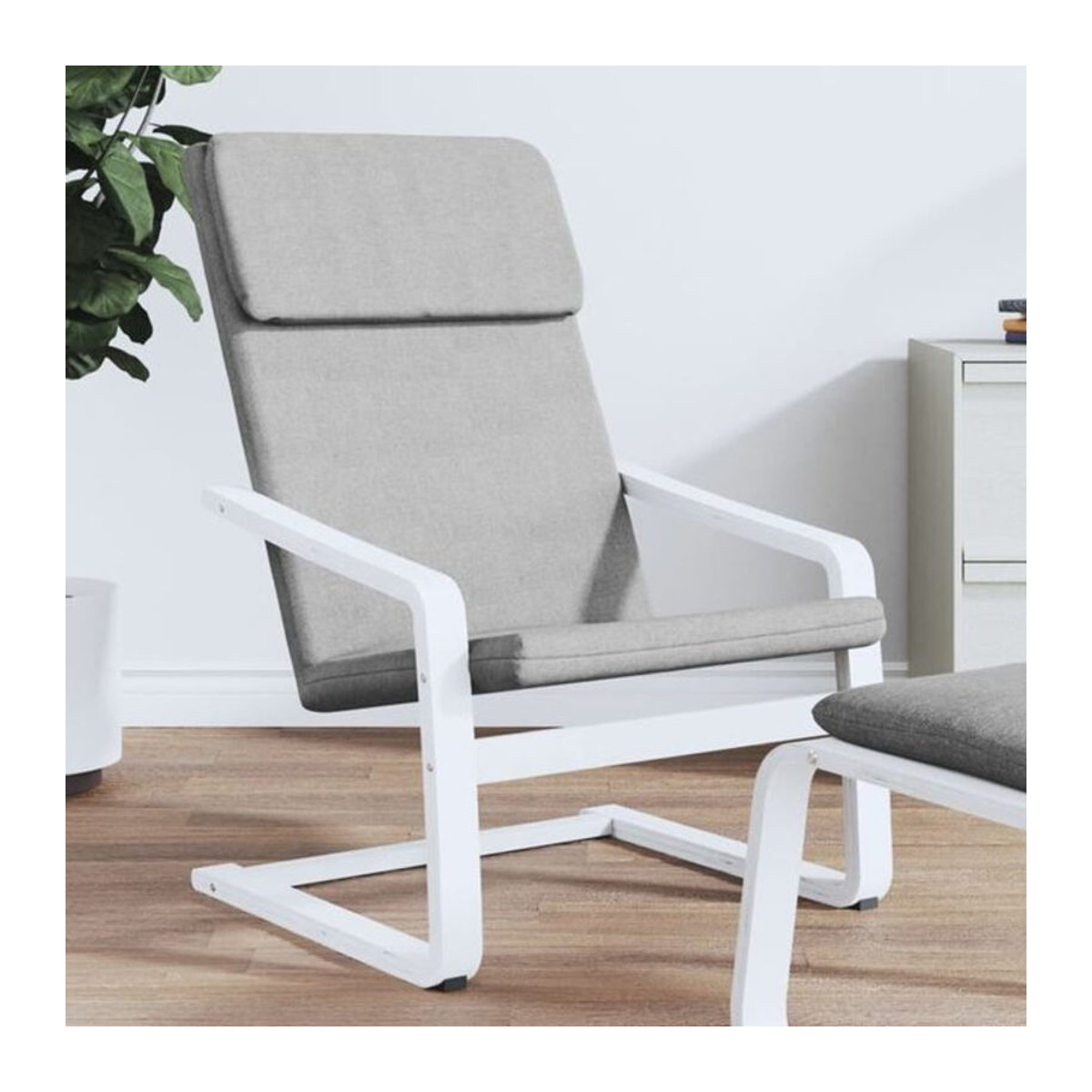 Modernes vidaXL Relaxsessel aus Stoff in Grau und Weiß - Bild 1