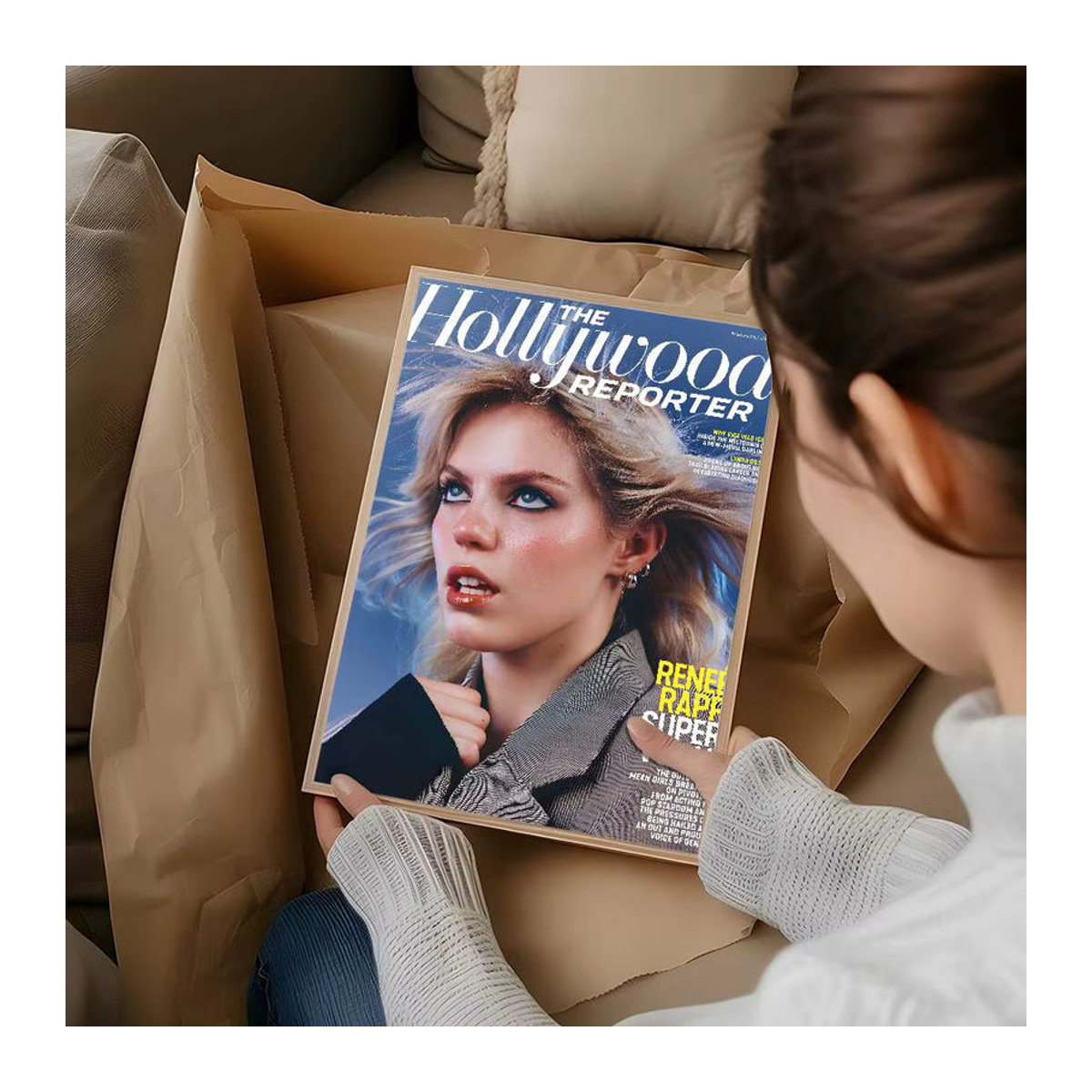 Modernes Wandposter R-renee Rapp Porträt in Mehrfarbig als Wanddekoration aus Papier - Bild 6