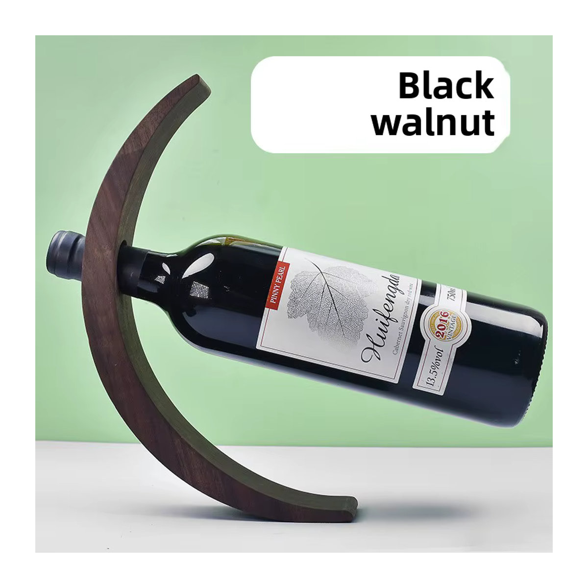 Modernes Weinregal aus Holz in Beige und Natur, minimalistisches und freistehendes Aufbewahrungsregal für dein Wohnzimmer - Bild 6