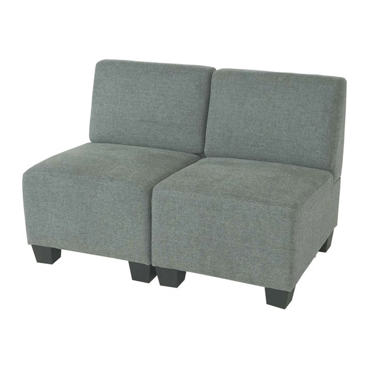 Modularer 2-Sitzer Sofa Couch Lyon von MCW in Grau aus Stoff ohne Armlehnen - Bild 1