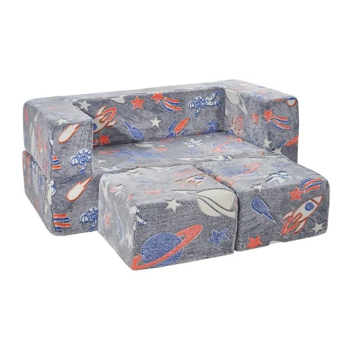 Modulares Kinderspielsofa aus Stoff von Buying Solutions MB, 4-teiliges DIY Set, Grau, Leuchtet im Dunkeln - Bild 1