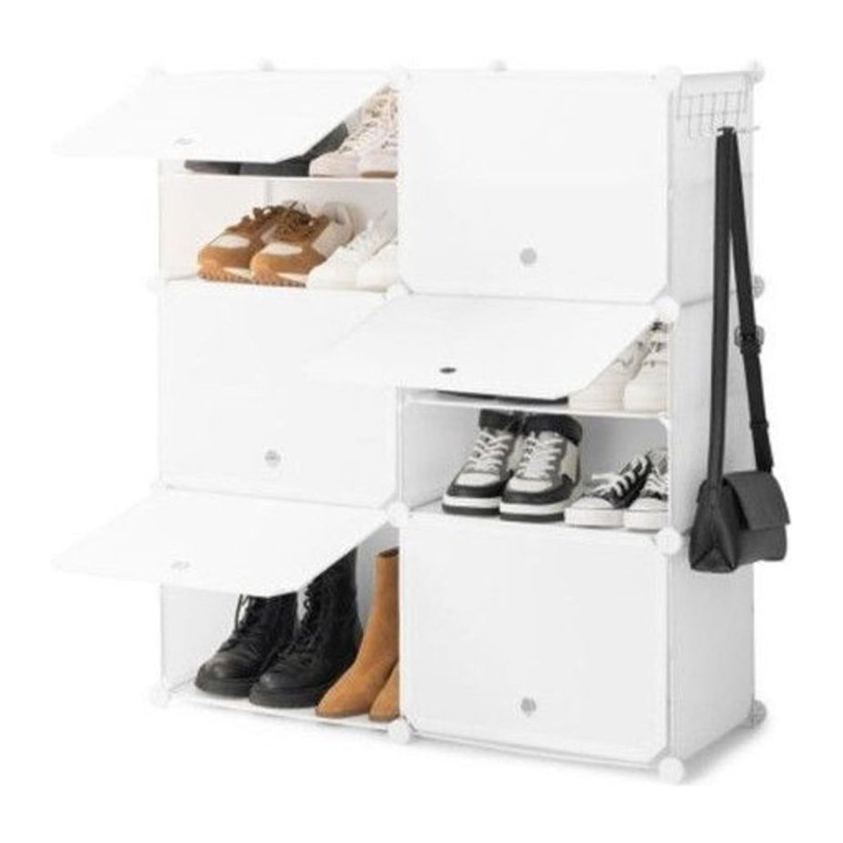Modulares Schuhregal Levoux in Weiß für 20 Paar Schuhe, tragbar und belüftet, minimalistisches Design - Bild 1