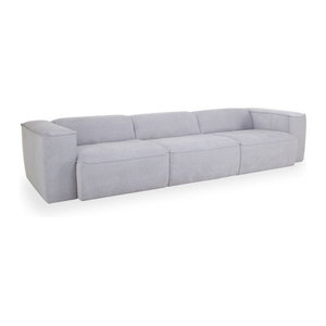 Modulsofa SYSTEMPOLSTER MABEL in Grau und Silber aus Polyester Stoff, Modern, Breite: 331 cm