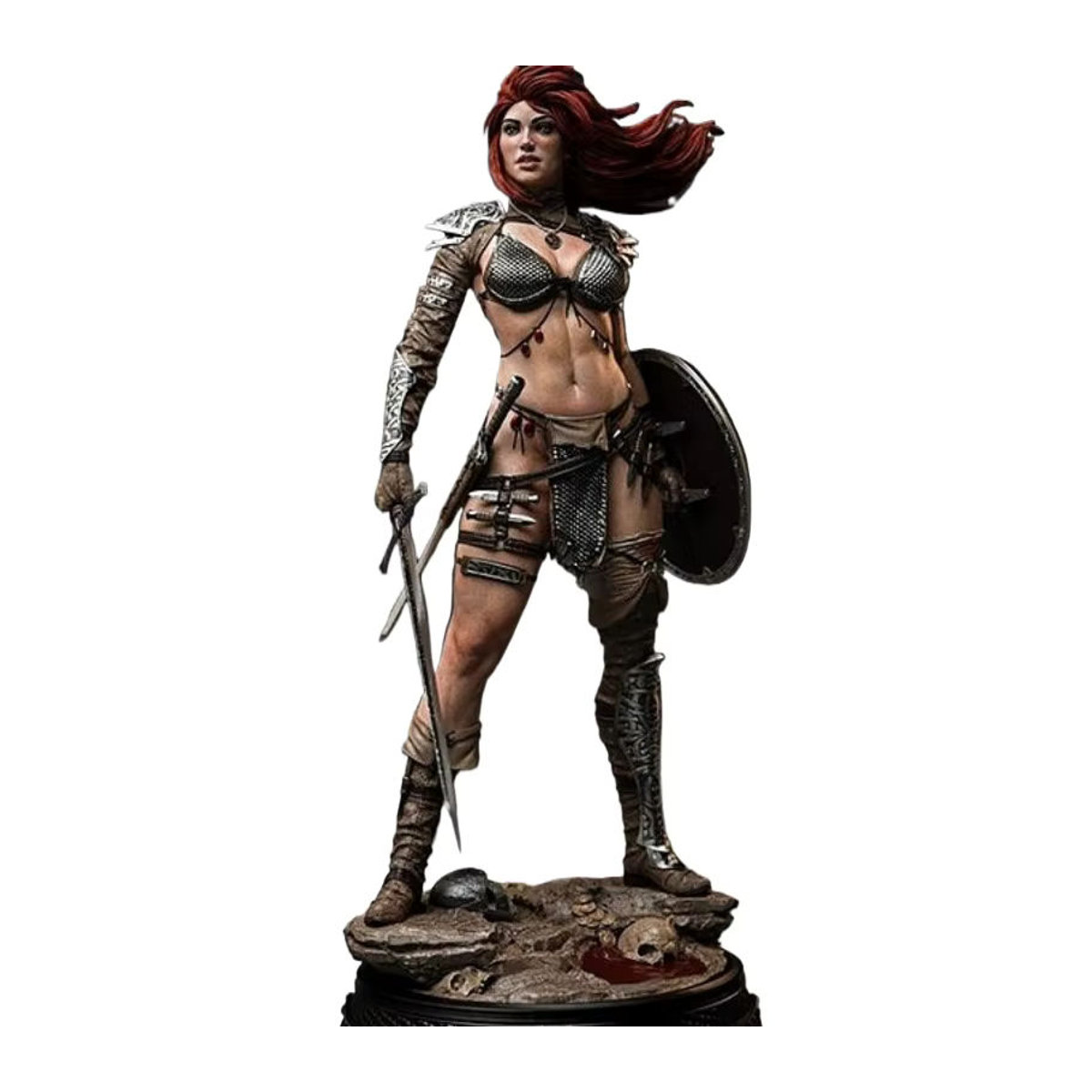 MODX Miniatur-Skulptur Weibliche Schwertkämpferin aus Kunstharz im Maßstab 1:24, unbemaltes Fantasy-Modell für Erwachsene, mehrfarbig - Bild 4