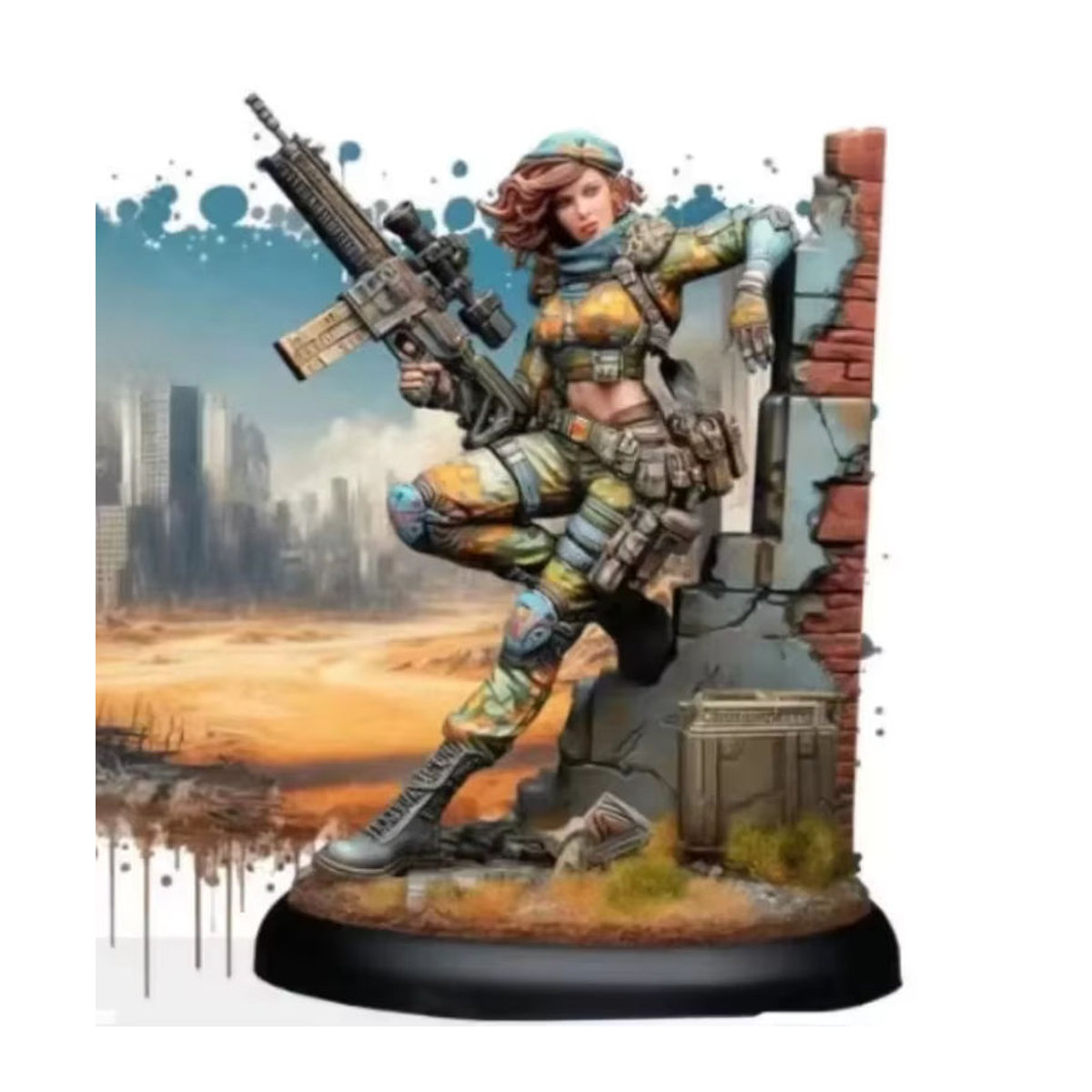 MODX Modell Kit Ödland Königin Weibliche Kriegerin Fantasie Miniatur Statue aus Kunstharz im Maßstab 1/24, Grau, unbemalt - Bild 3