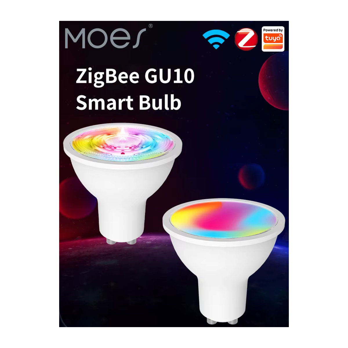 MOES Smart LED Glühbirne GU10 RGB+C+W Weiß dimmbar mit Tuya ZigBee/WiFi App-Steuerung für Alexa und Google Home - Bild 4