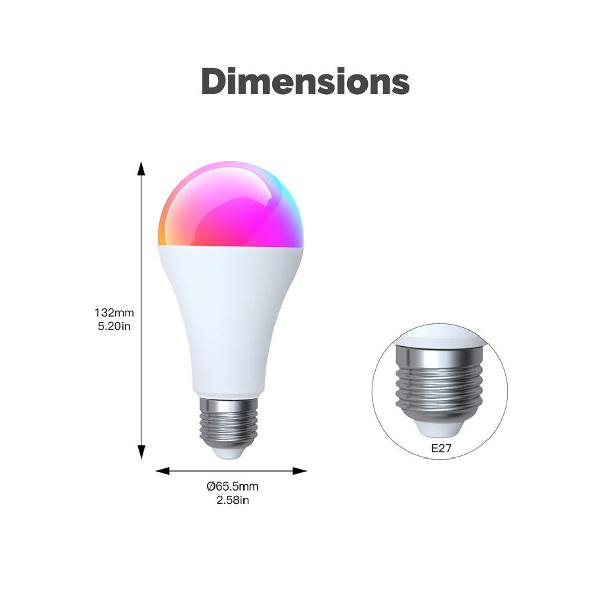 MOES Tuya Matter WIFI Smart LED-Glühbirne E27, 14 W, RGB, dimmbar, 2700 K–6500 K, intelligente App-Steuerung mit Alexa und Google Home - Bild 3