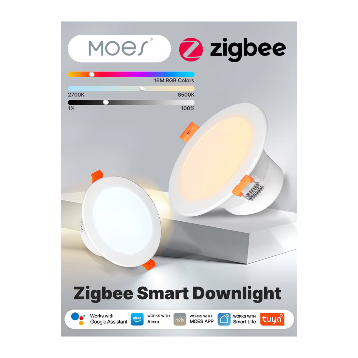 MOES Tuya ZigBee Smart LED Downlight Runde Strahler RGB Farbdimmlampe kompatibel mit Alexa und Google Home - Bild 3