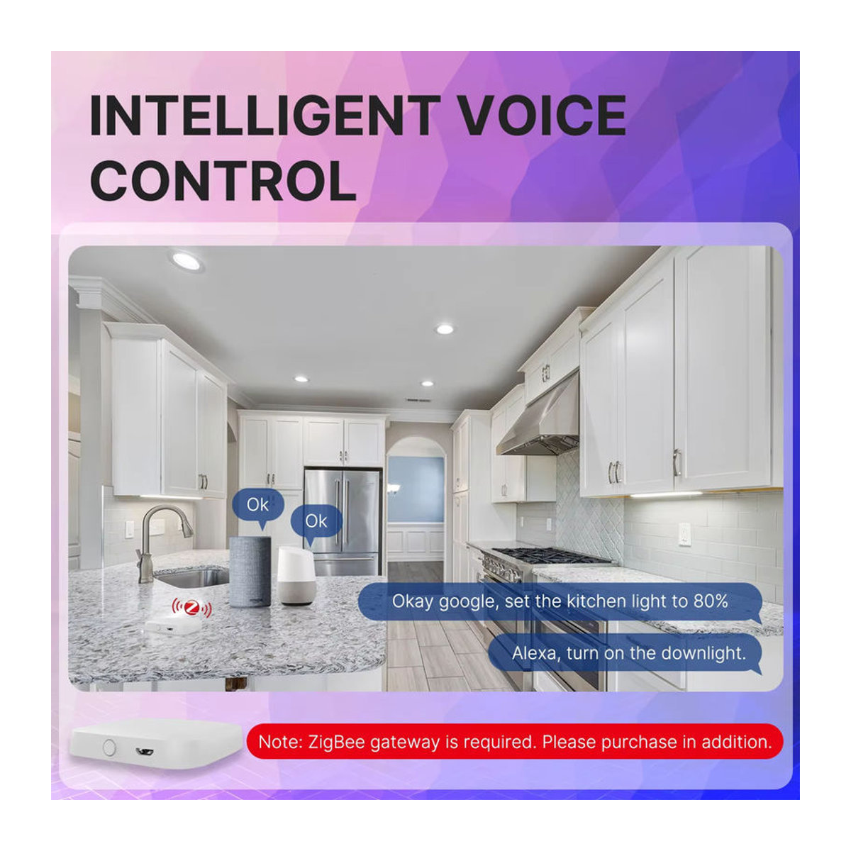 MOES ZigBee Smart LED Einbaustrahler 6W RGB mit Warmweiß und Kaltweiß, kompatibel mit Tuya, Alexa und Google Home - Bild 4
