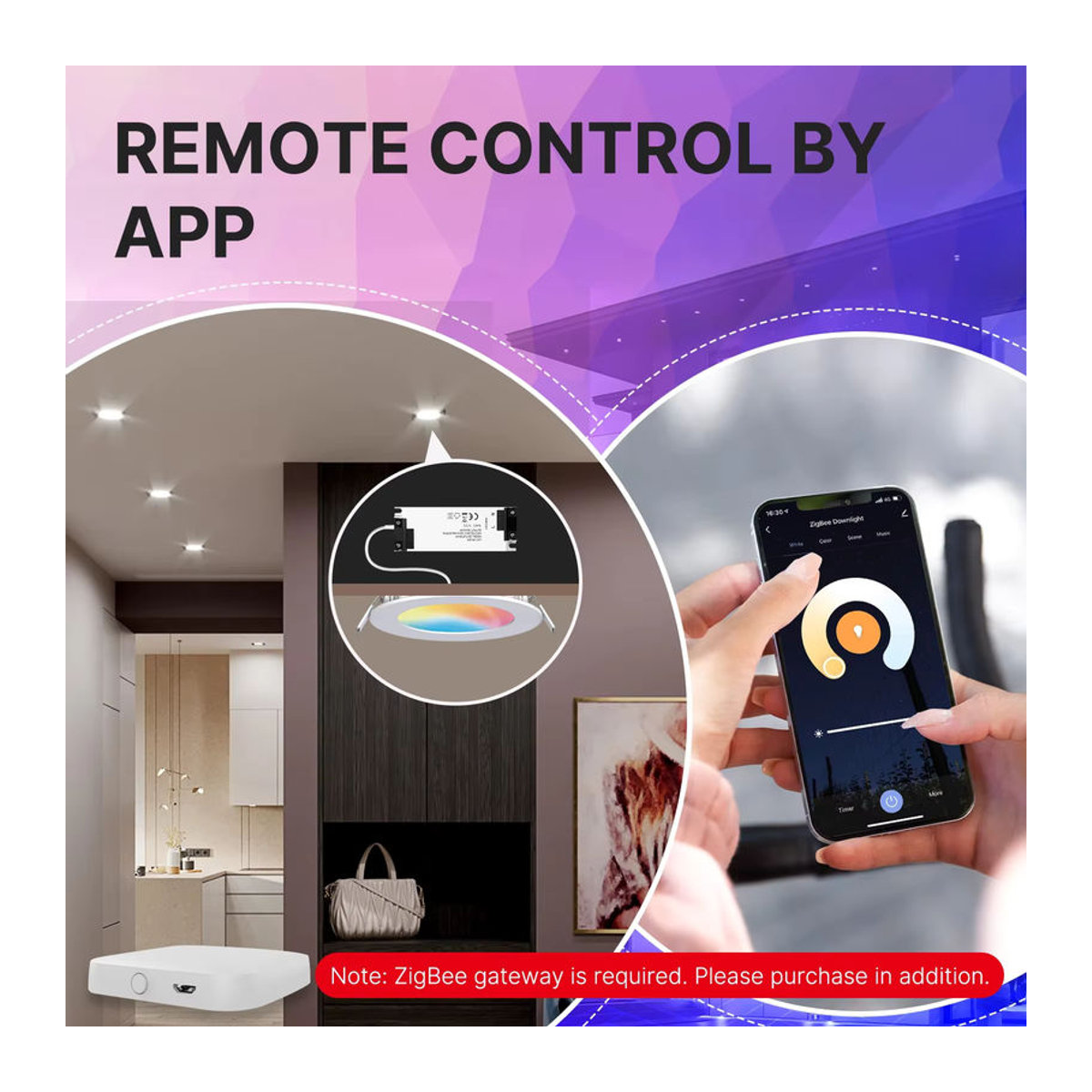 MOES ZigBee Smart LED Einbaustrahler 6W RGB mit Warmweiß und Kaltweiß, kompatibel mit Tuya, Alexa und Google Home - Bild 5