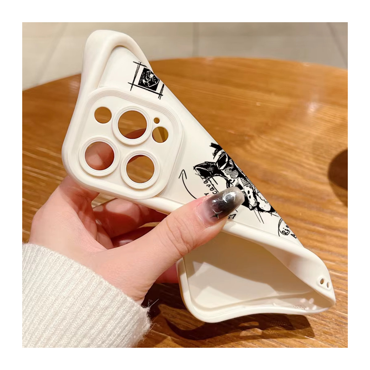 MOESOE Handyhülle mit medizinischem Herz-Kreislauf-Muster für iPhone 11 bis iPhone 17 Pro Max, weiche Schutzhülle in Beige und Mehrfarbig - Bild 3