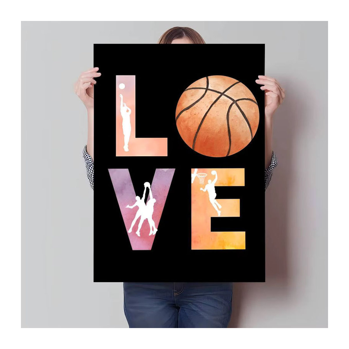 Moetch Basketball Whitepaper Poster Typografie Wandkunst in Weiß und Mehrfarbig auf Papier - Bild 3
