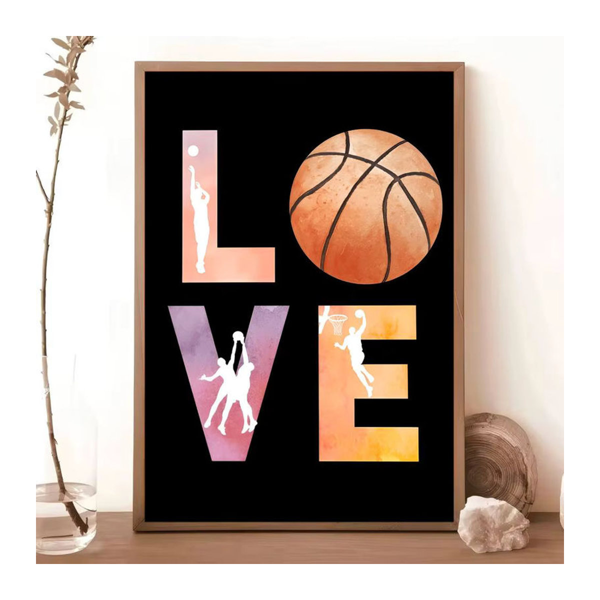 Moetch Basketball Whitepaper Poster Typografie Wandkunst in Weiß und Mehrfarbig auf Papier - Bild 5