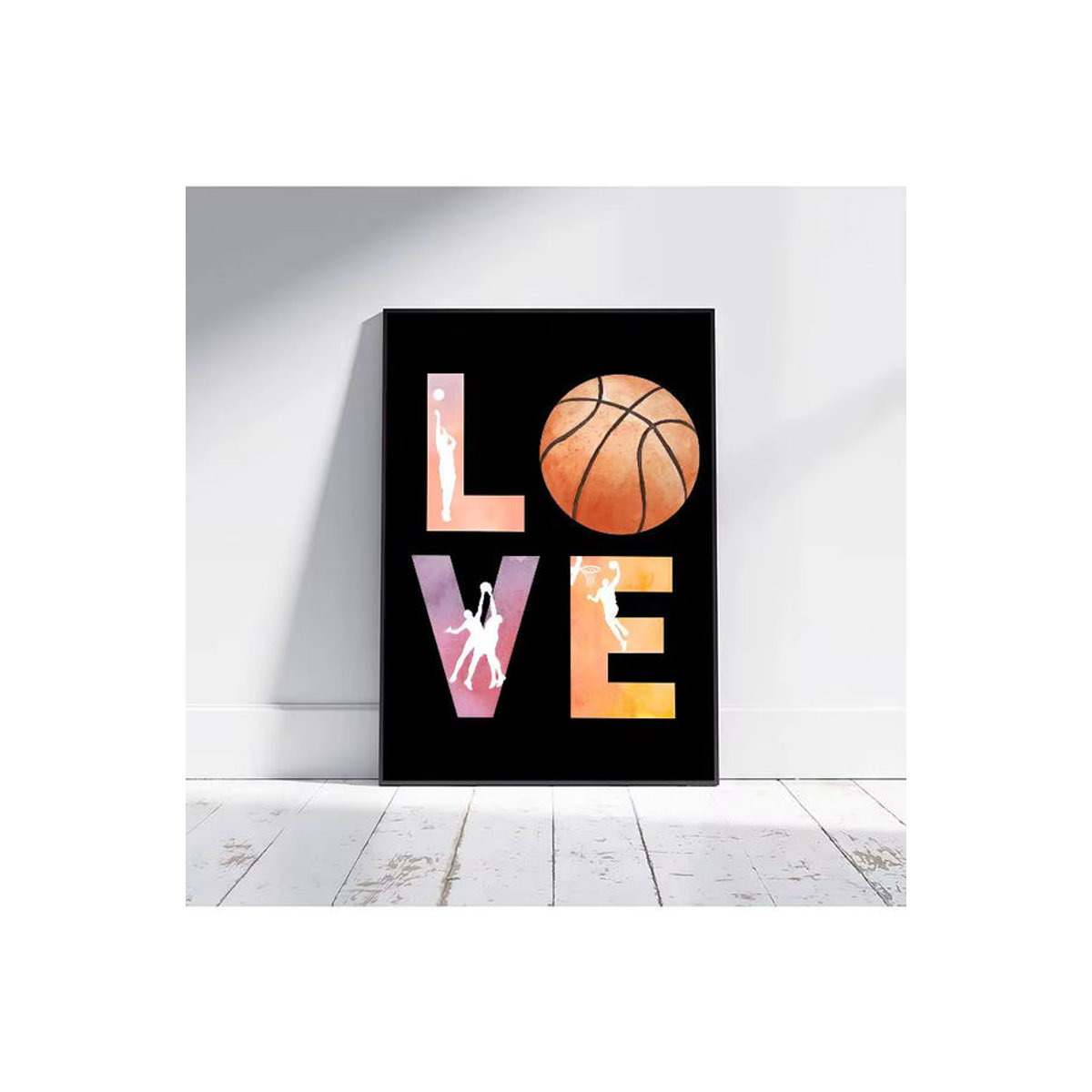 Moetch Basketball Whitepaper Poster Typografie Wandkunst in Weiß und Mehrfarbig auf Papier - Bild 7
