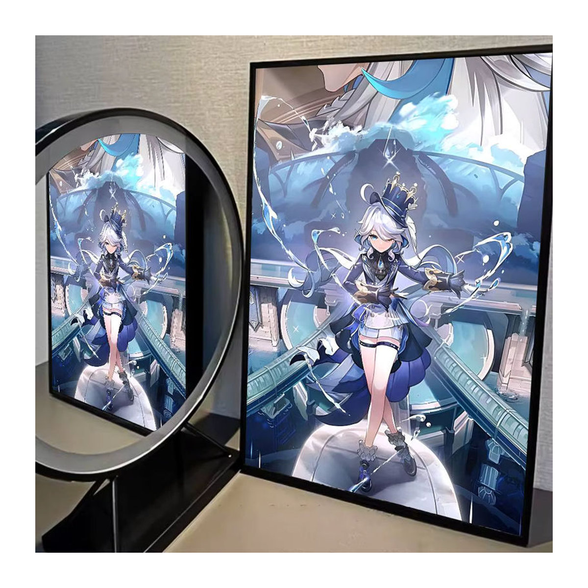 Moetch Furina Genshin Impact Wandaufkleber und Poster aus wasserfestem Papier, mehrfarbig, rechteckig - Bild 2