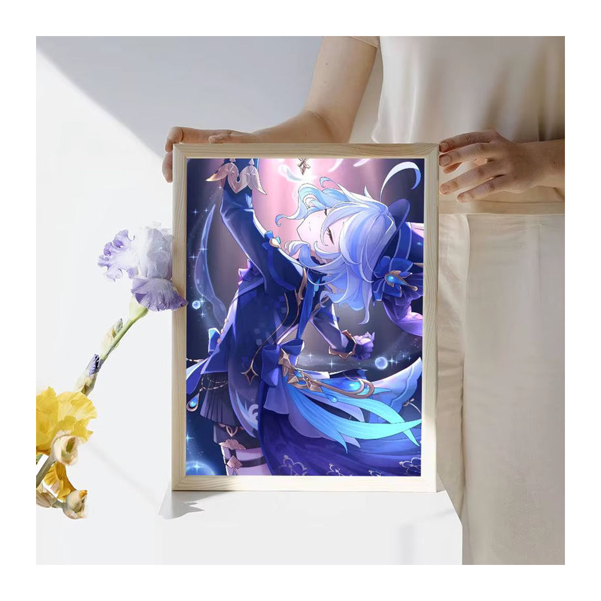 Moetch Furina Genshin Impact Wandaufkleber und Poster aus wasserfestem Papier, mehrfarbig, rechteckig - Bild 6