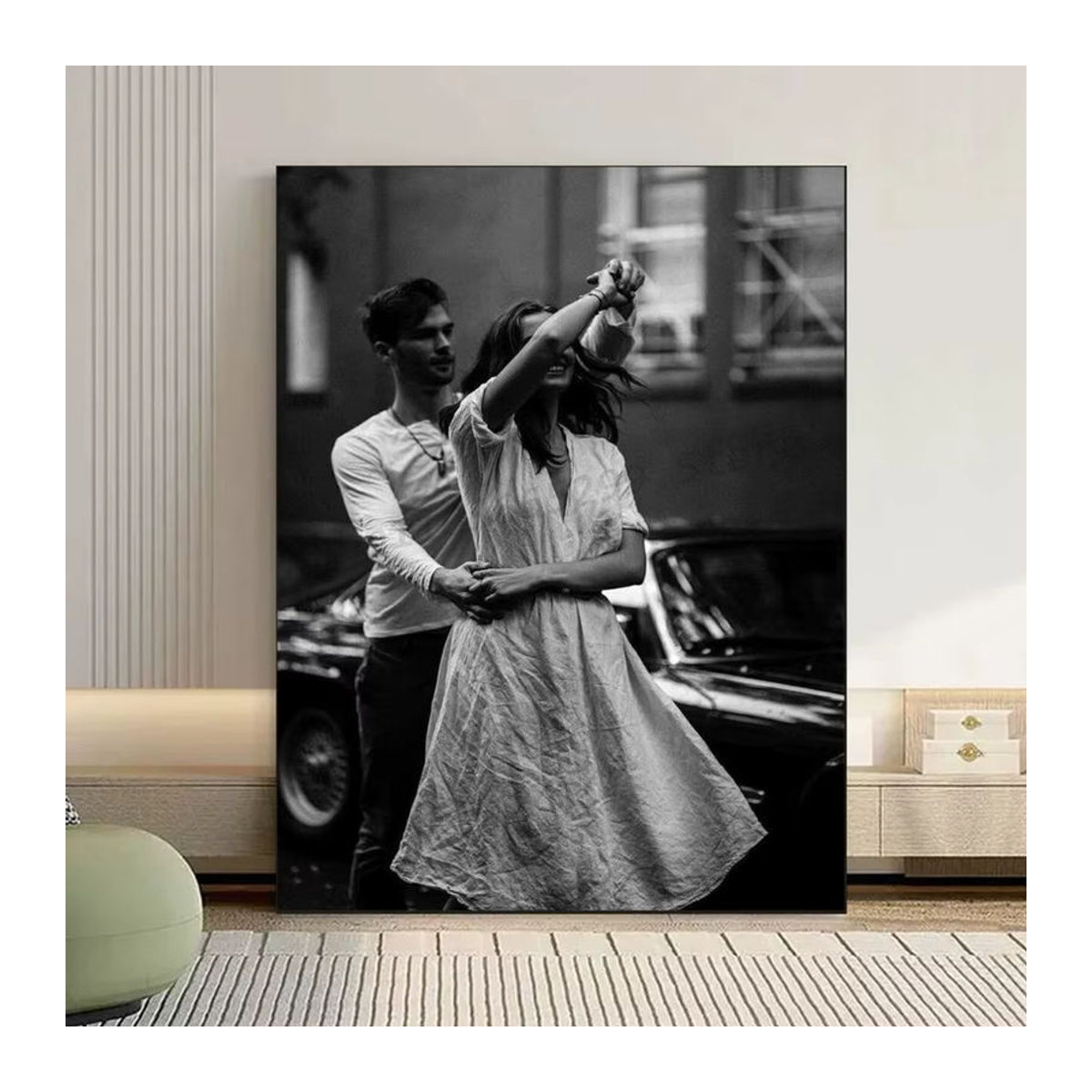 Moetch Wanddeko Modernes Koreanisches Poster Liebe Thema in Schwarz Weiß als selbstklebender wasserfester Papier Aufkleber für Kaffeehaus und Zimmer - Bild 4
