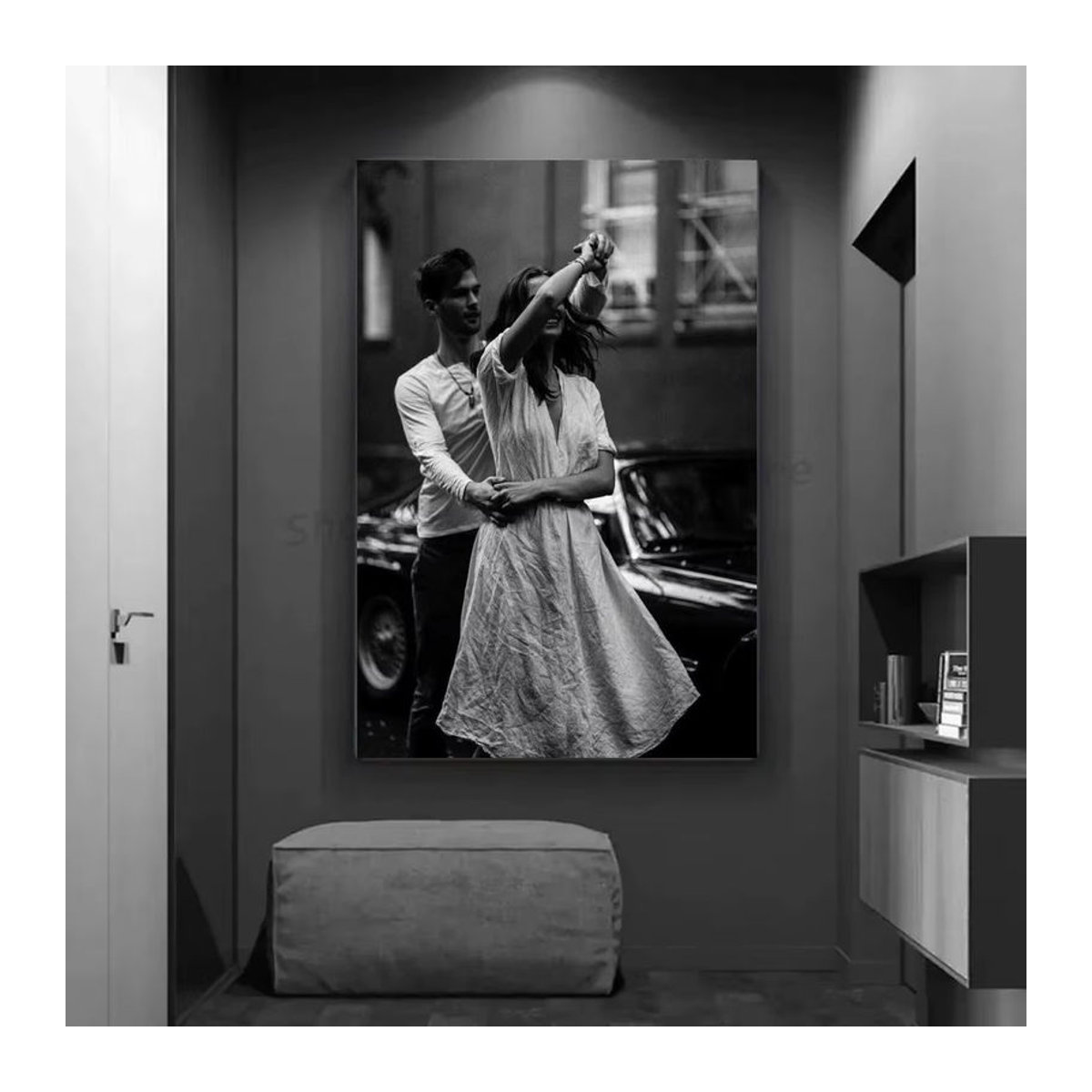 Moetch Wanddeko Modernes Koreanisches Poster Liebe Thema in Schwarz Weiß als selbstklebender wasserfester Papier Aufkleber für Kaffeehaus und Zimmer - Bild 5