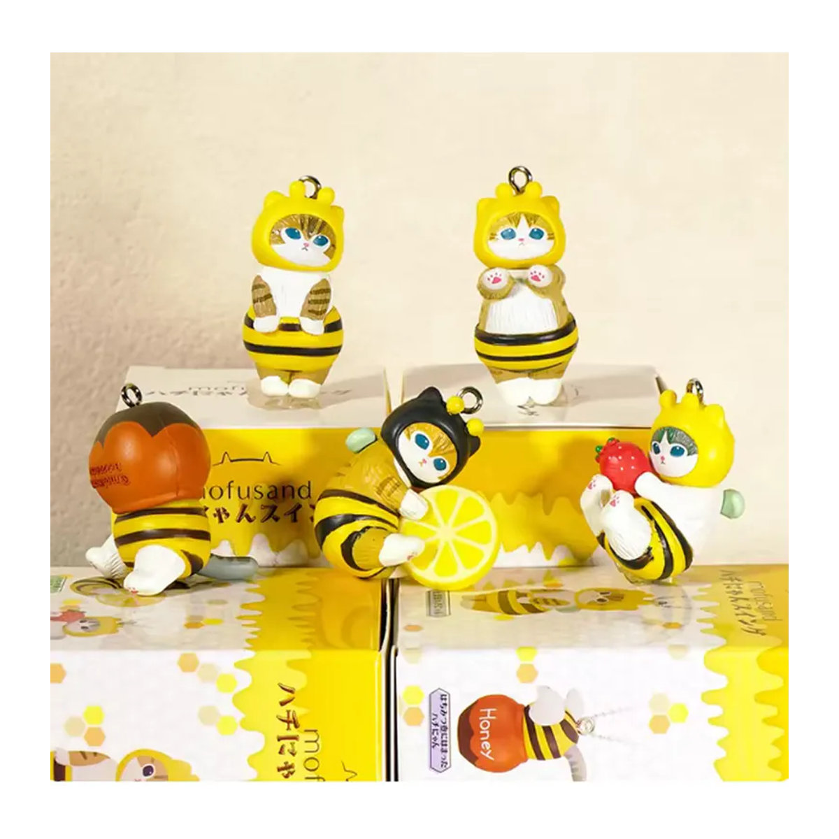 Mofusand Biene Blind Box Twisted Egg Anime Figur Gelb Handgefertigtes Kunstharz Modell Ornament - Bild 2