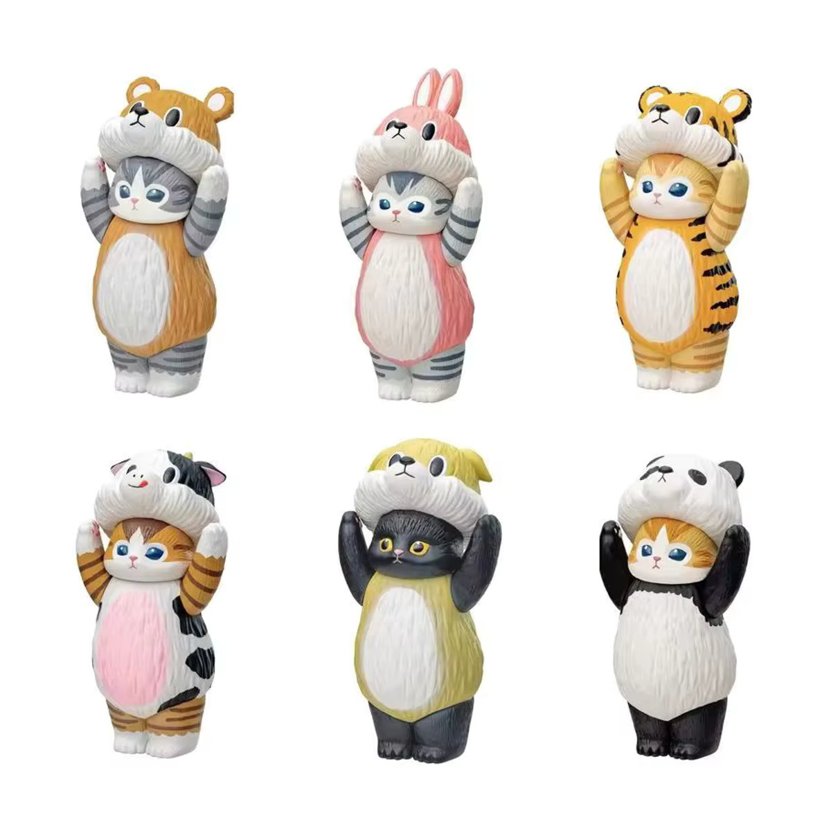 Mofusand Blind Box Actionfiguren-Set aus PVC mit Tierkopf-Motiven in Mehrfarbig für deine Desktop-Dekoration - Bild 2