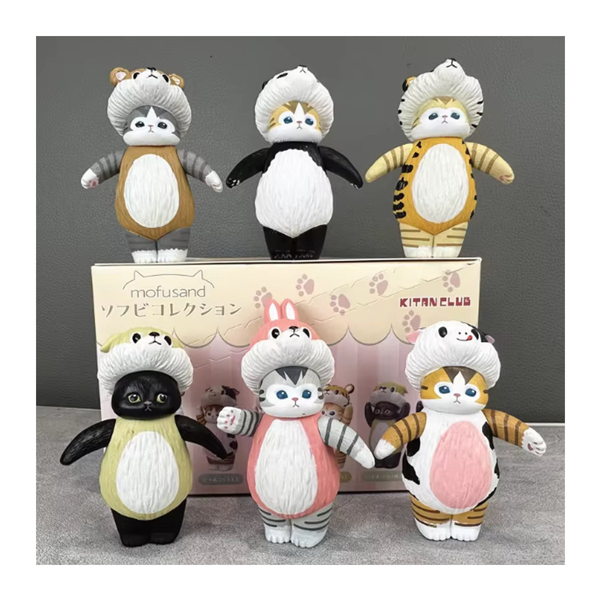 Mofusand Blind Box Actionfiguren-Set aus PVC mit Tierkopf-Motiven in Mehrfarbig für deine Desktop-Dekoration - Bild 3