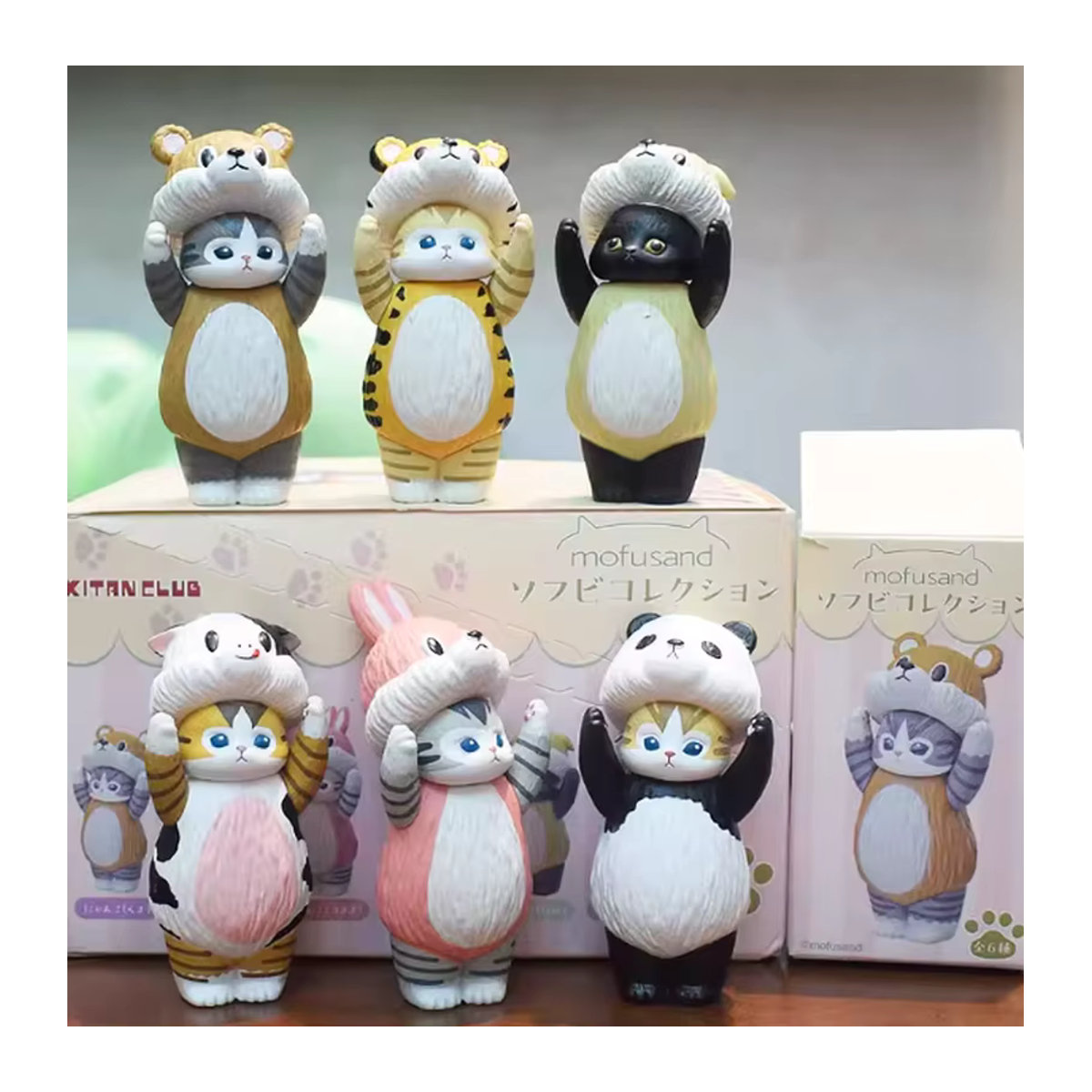 Mofusand Blind Box Actionfiguren-Set aus PVC mit Tierkopf-Motiven in Mehrfarbig für deine Desktop-Dekoration - Bild 4