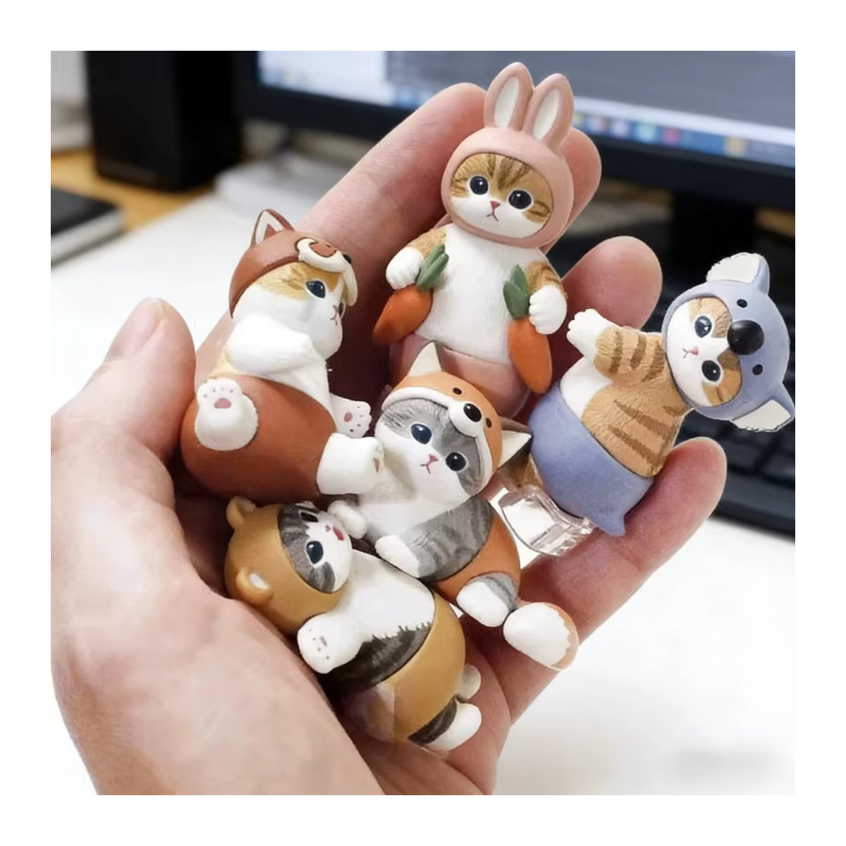 Mofusand Blind Box Modellfigur Niedliche Katze mit Hasen-Verkleidung, mehrfarbig, Schreibtisch-Deko aus Kunststoff - Bild 2