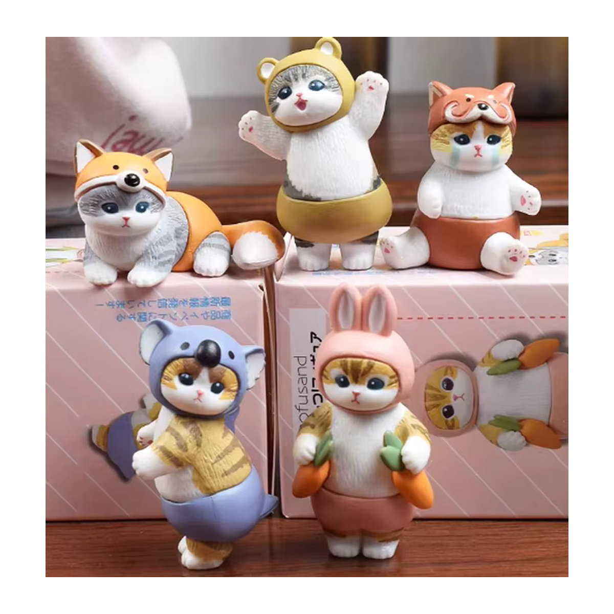 Mofusand Blind Box Modellfigur Niedliche Katze mit Hasen-Verkleidung, mehrfarbig, Schreibtisch-Deko aus Kunststoff - Bild 4