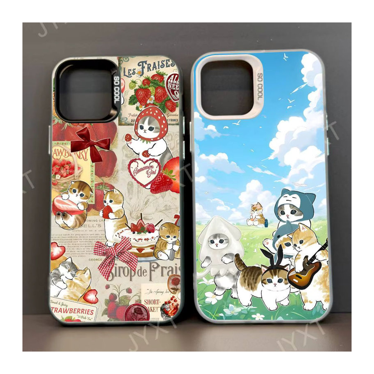 Mofusand CAT Handyhülle für Apple iPhone 11 12 13 14 15 16 Pro Max Plus mit Plating-Schutz, mehrfarbig - Bild 2