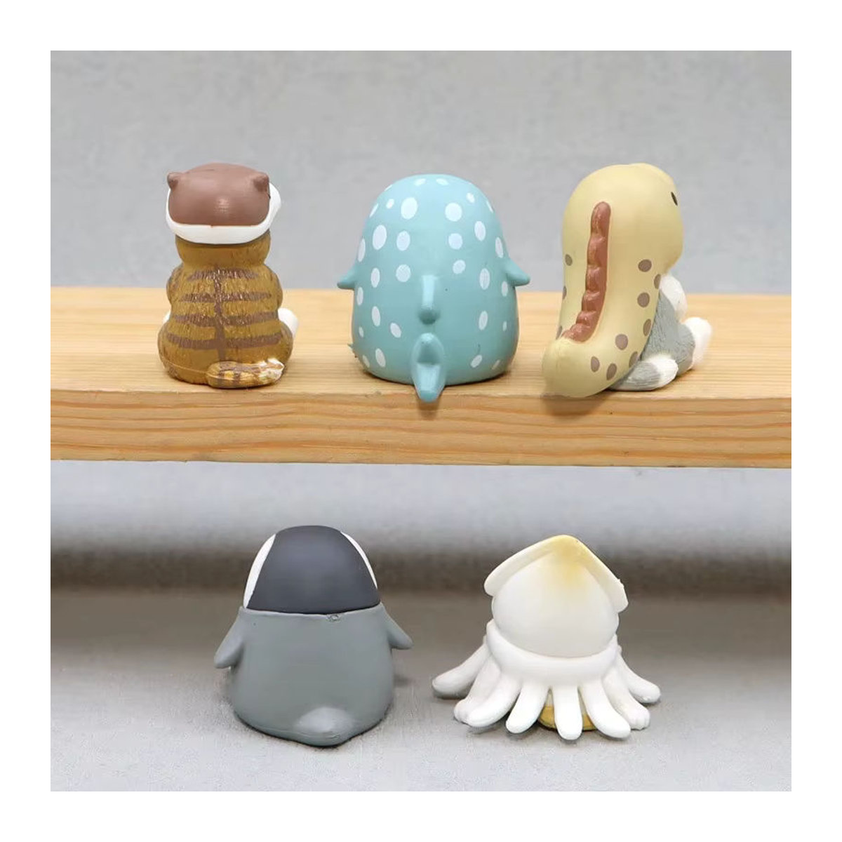 Mofusand Katzen Figuren Set mit Meeresbewohnern in mehrfarbigem Design, 5er Set aus Kunstharz als Tischdekoration für Kinder - Bild 2