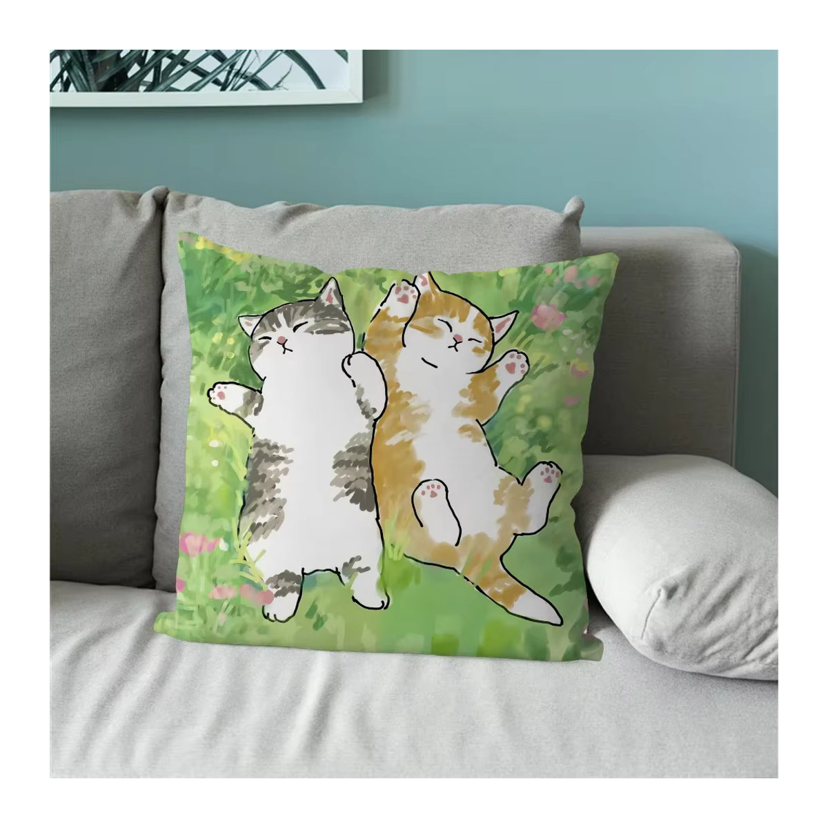 Mofusand Kissenbezug mit niedlichem Katzen-Cartoon in Mehrfarbig - Bild 4